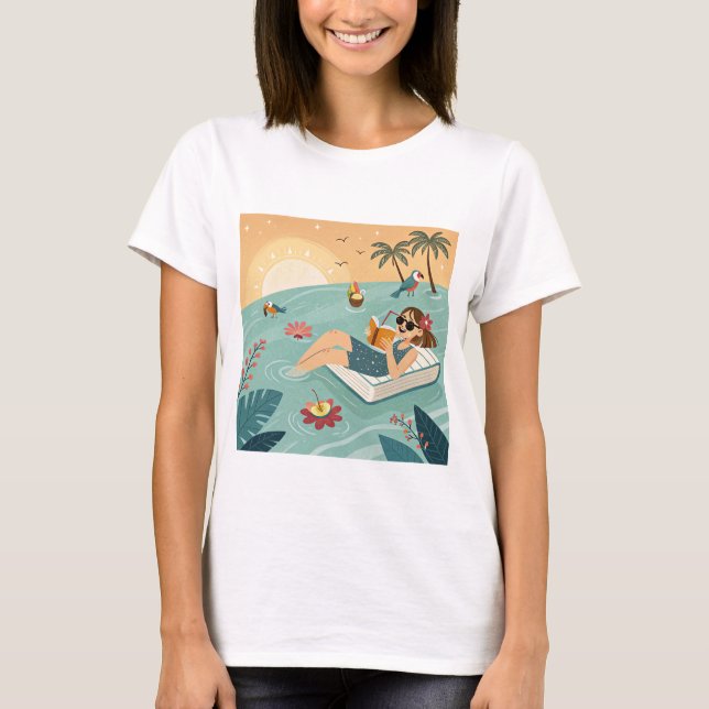 T-shirt Tropical Page Turner Mood (Devant)