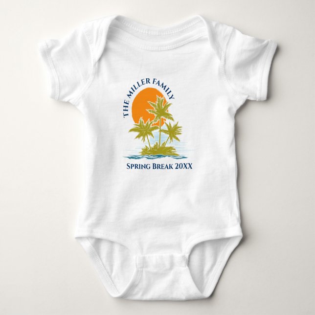 T-shirt Tropical Palm Tree Beach Trip Sunset Cute Custom (Devant)