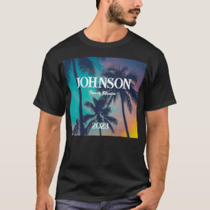 T-shirt Tropical Palm Tree Family Réunion Tee-Personnalise