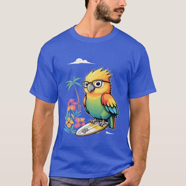 T-shirt Tropical Parrot Chill Vibes – Sunset Beach Shirt (Devant)