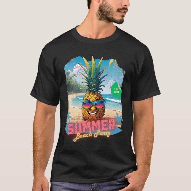 T-shirt Tropical Pineapple – Beach Party (Devant)