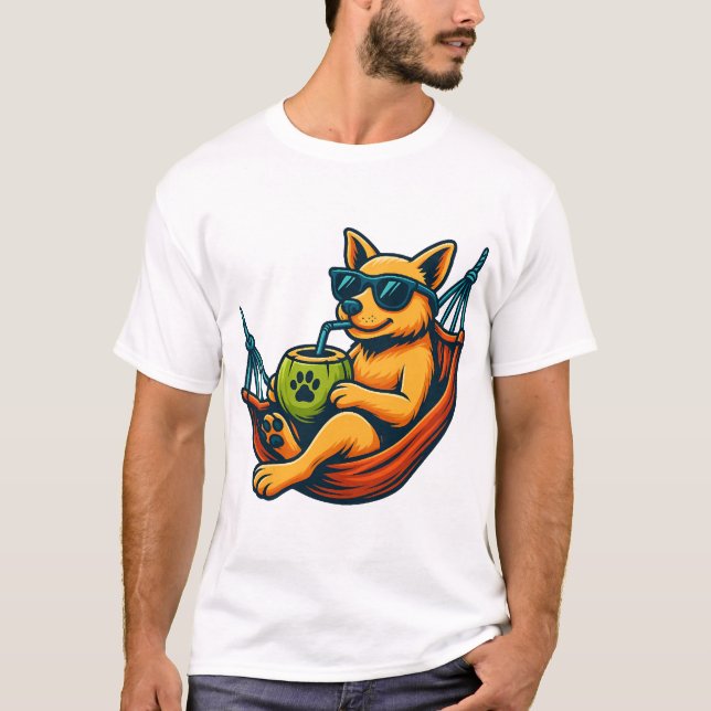 T-shirt Tropical Pup Vibes (Devant)