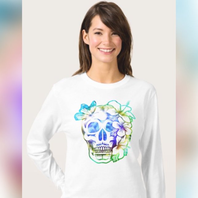 T-shirt Tropical Skull & Butterfly (Tropical Skull & Butterfly T-Shirt )