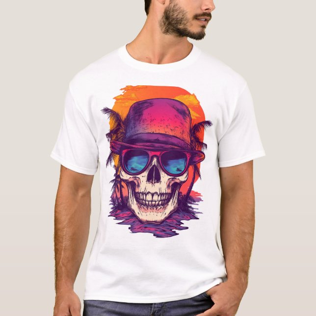 T-shirt Tropical Skull Vibe (Devant)