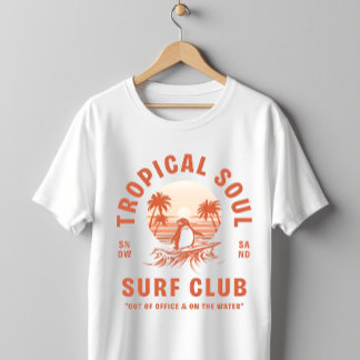 T-shirt Tropical Soul Surf Club Pingouin Rétro