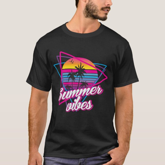 T-shirt Tropical Sunset Summer Vibes (Devant)