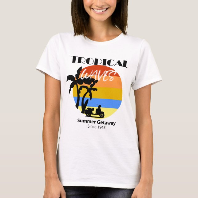T-shirt Tropical Waves Summer Beach Getaway (Devant)