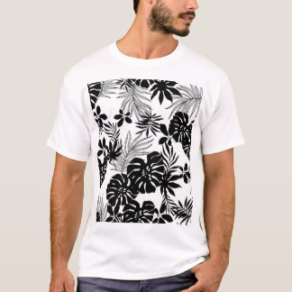 T-shirt Tropiques Noires et Blancs : Nature Silhouettée