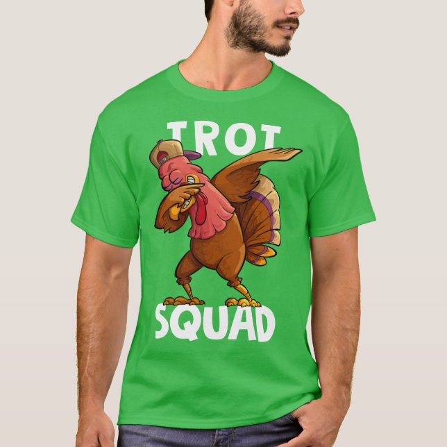 T-shirt Trot Squad Dabbing Dinde Marathon Course Matchin (Devant)