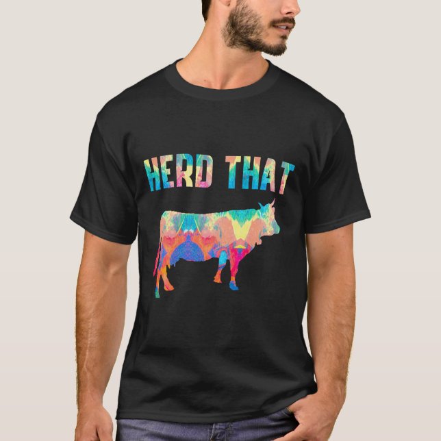 T-shirt Trotter la vache Pun  Peinture (Devant)