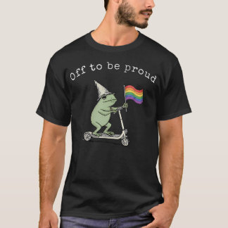 T-shirt Trottinette Fière Drôle de Grenouille Fierté Lgbtq