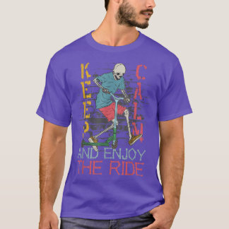 T-shirt Trottinette squelette streetstyle rétro stunt scoo