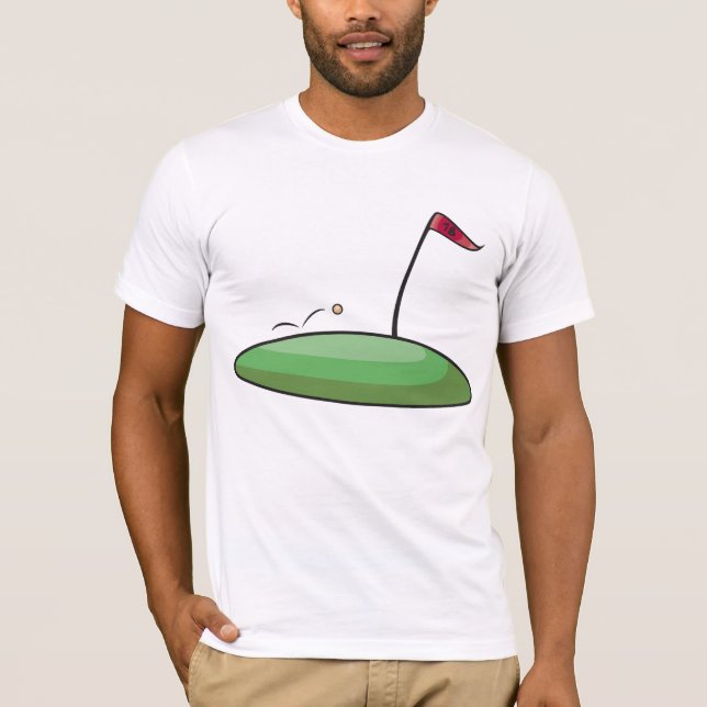 T-shirt Trou de putting Golf Green avec drapeau 18 (Devant)