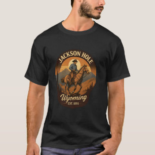 T-shirt Trou Jackson Wyoming Cowboy u2013 Rétro Western Su
