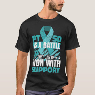 T-shirt Trouble De Stress Posttraumatique Turquoise Ruban
