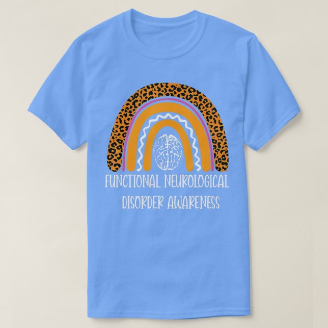 T-shirt Trouble neurologique fonctionnel FND Leopard Orang (Design devant)