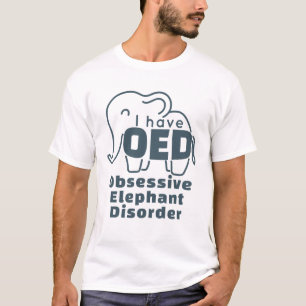 T-shirt Trouble Obsessif Éléphant Mignon 