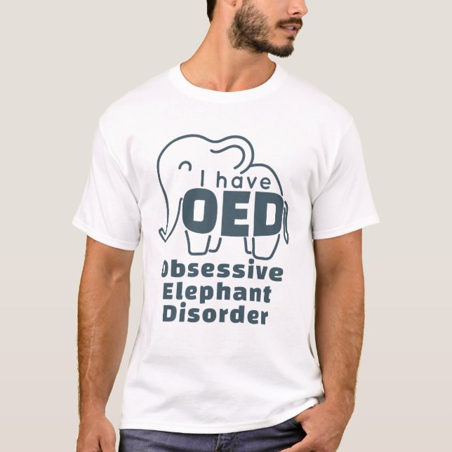 T-shirt Trouble Obsessif Éléphant Mignon  (Devant)