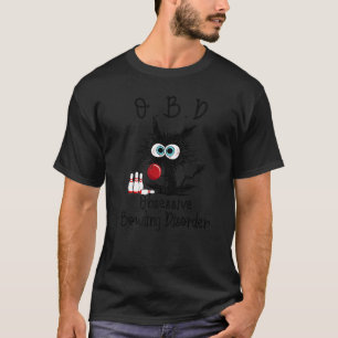 T-shirt Trouble obsessionnel de quille du chat noir OQN
