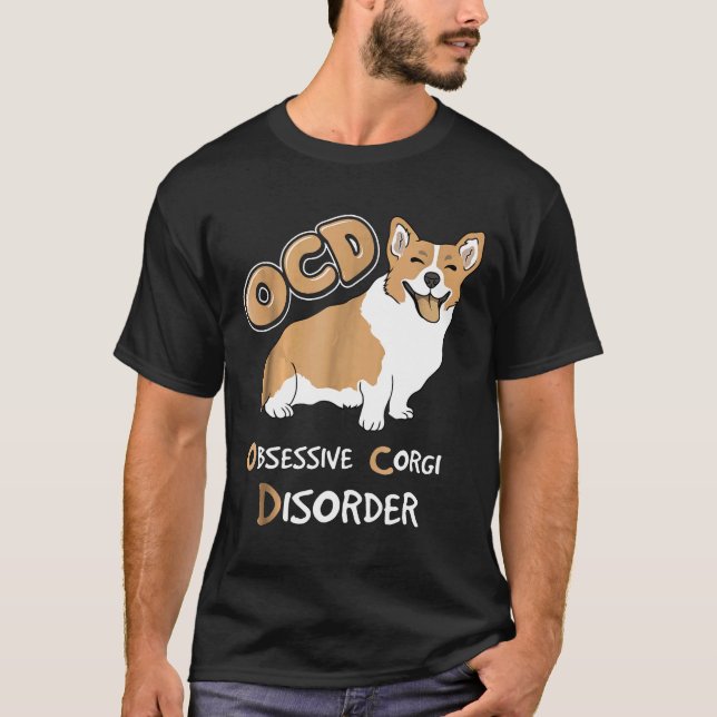 T-shirt Trouble obsessionnel du corgi (Devant)
