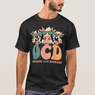 T-shirt Trouble Obsessionnel Mignon Des Vaches Drôle Agric