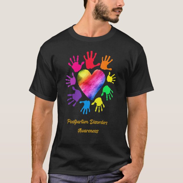 T-shirt Troubles post-partum Mains de sensibilisation (Devant)