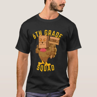 T-shirt Troupe de dindes de 6e année de Thanksgiving Drôle