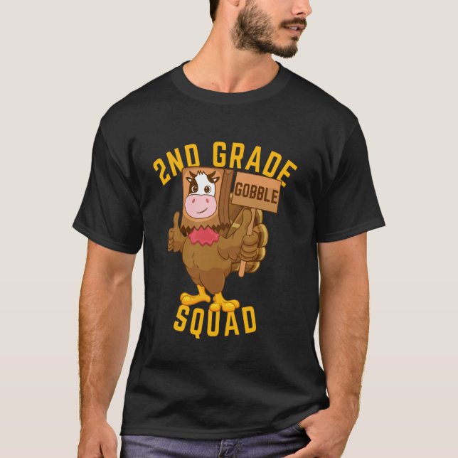 T-shirt Troupe de Gobble de 2e année Thanksgiving Dinde Dr (Devant)
