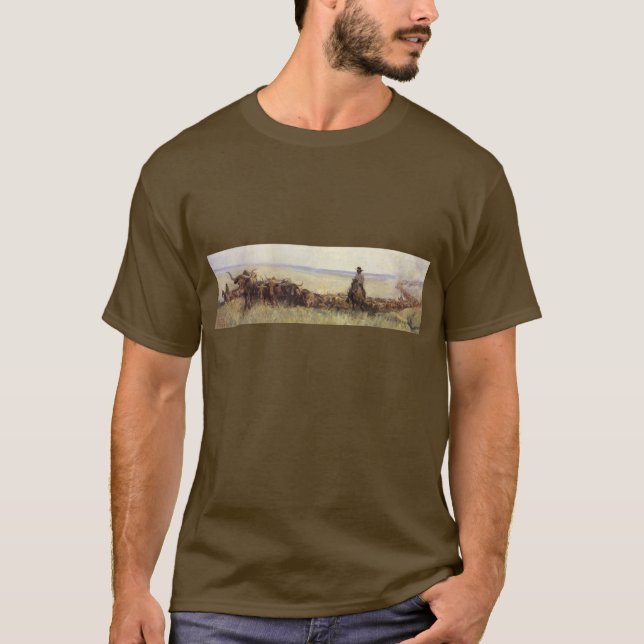 T-shirt Troupeau conduit dans le Wyoming par WHD Koerner (Devant)