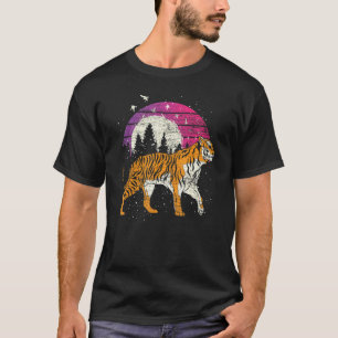 T-shirt Troupeau de coucher de soleil de chat sauvage préd