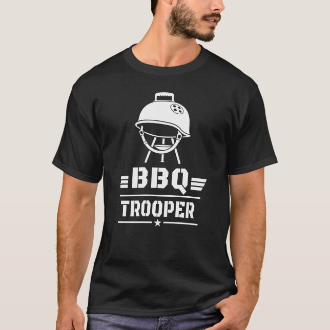 T-shirt Troupier BBQ Drôle Maître de Grill Conception BBQ (Devant)