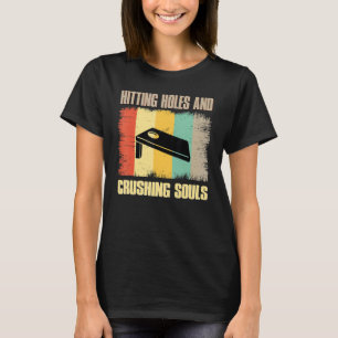 T-shirt Trous vintages de percutage des âmes Retro Cornho