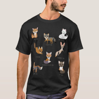 T-shirt Trousse de Fox gris Fox de renard tibétain Fox arc