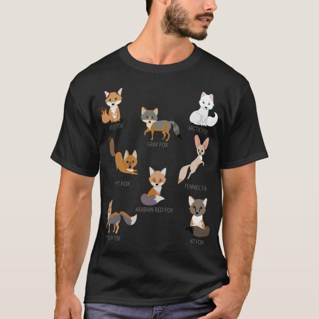 T-shirt Trousse de Fox gris Fox de renard tibétain Fox arc (Devant)