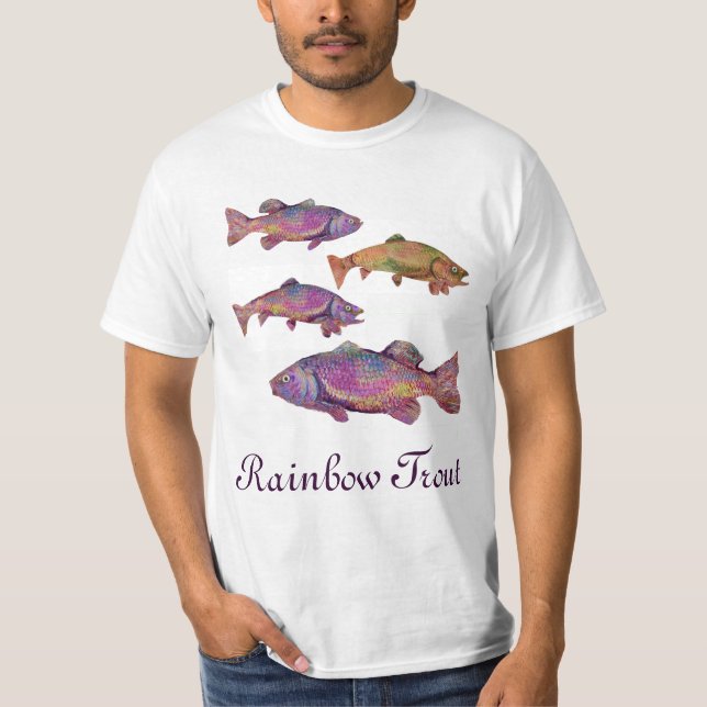 T-SHIRT TROUT RAINBOW COLORFUL (Devant)