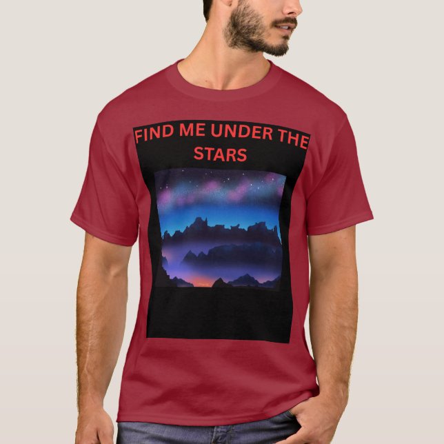 T-SHIRT TROUVE-MOI SOUS LES ÉTOILES (Devant)