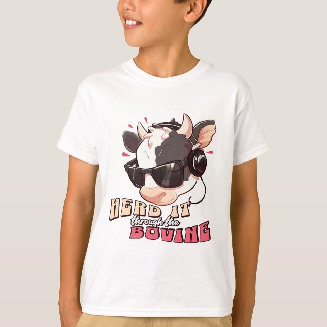 T-shirt Trouvez-le à travers la vache bovine mignonne (Devant)