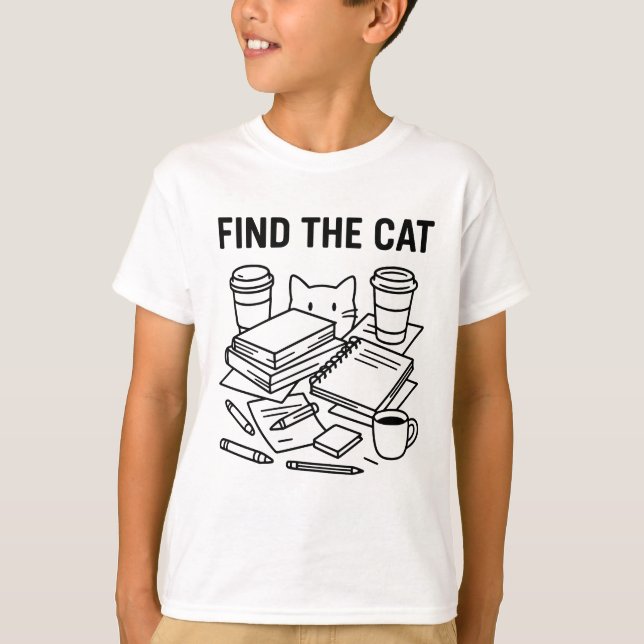 T-shirt Trouvez Le Chat – Puzzle Optique du Chat (Devant)