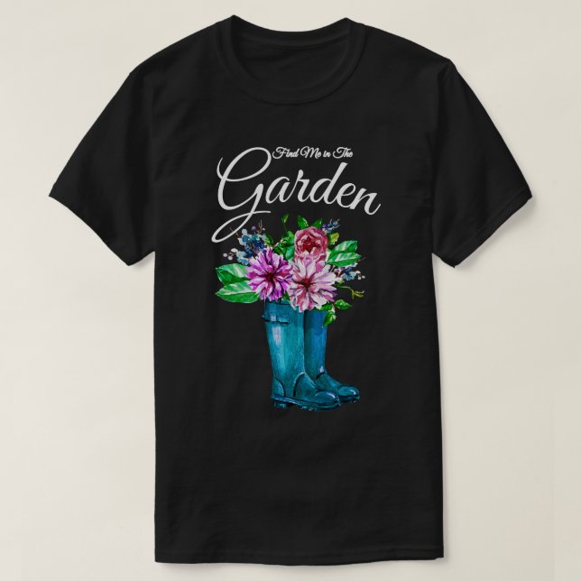 T-shirt Trouvez-moi dans les pousses de pluie des fleurs d (Design devant)