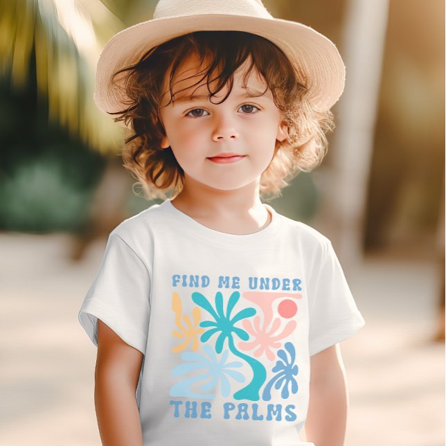 T-shirt Trouvez-moi sous le thème d'été des enfants Palms (Find me under the Palms kids summer theme T-Shirt)