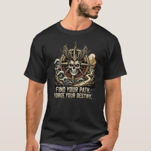 T-shirt Trouvez Votre Voie Crâne Phoenix Boussole Aventure