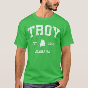 T-shirt Troy Alabama AL Conception de sport athlétique vin