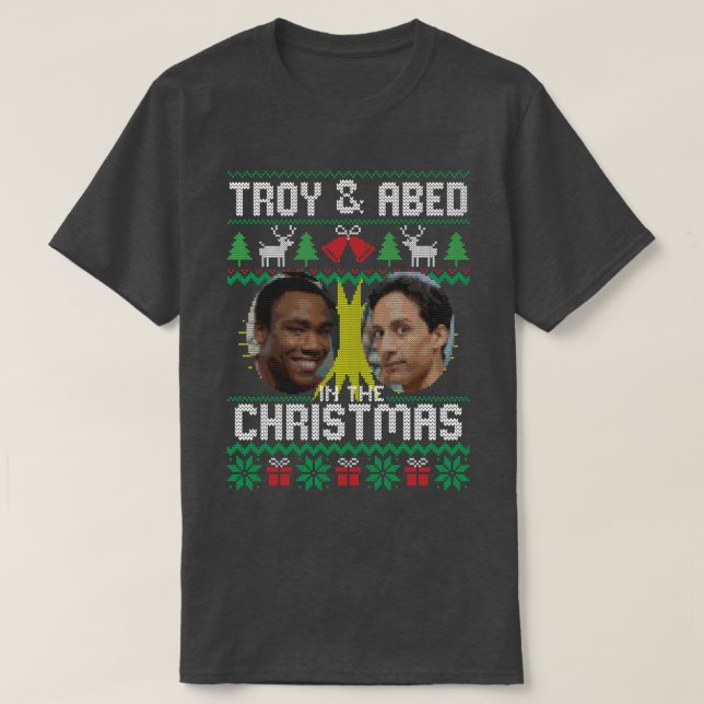 T-shirt Troy et Abed à Noël (Design devant)