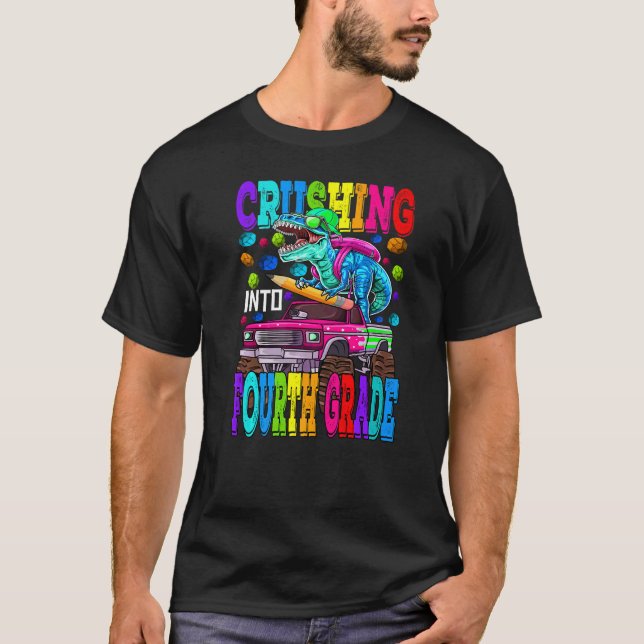 T-shirt Truck Dinosaur de 4e année (Devant)
