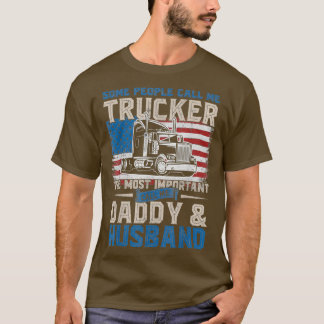 T-shirt Truck Driver Trucker Daddy Mari US Drapeau