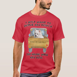 T-shirt Truck Driving Dog American Eskimo Dog 