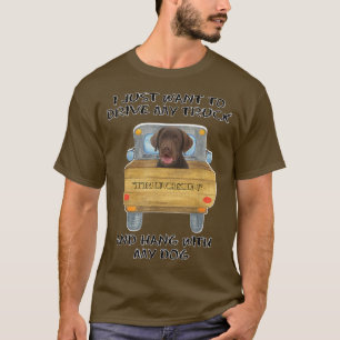 T-shirt Truck Driving Dog Chocolate Labrador 