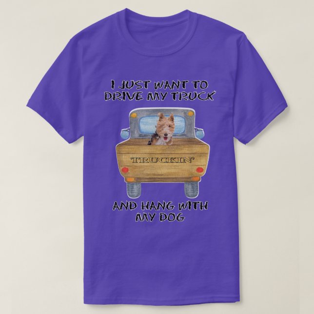T-shirt Truck Driving Dog Fox Terrier  (Design devant)