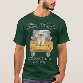 T-shirt Truck Driving Dog Golden retriever love 2