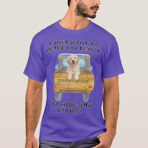 T-shirt Truck Driving Dog Golden retriever love 2 